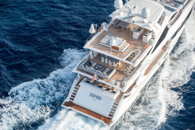 IRON MAN superyacht - aft view - decks - Photo by Quin BISSET