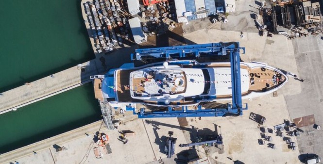 Launch of GENESI Yacht from above