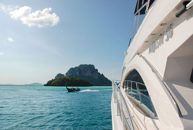 Luxury motor yacht Majesty 56 in the fabulous Southeast Asia yacht charter location