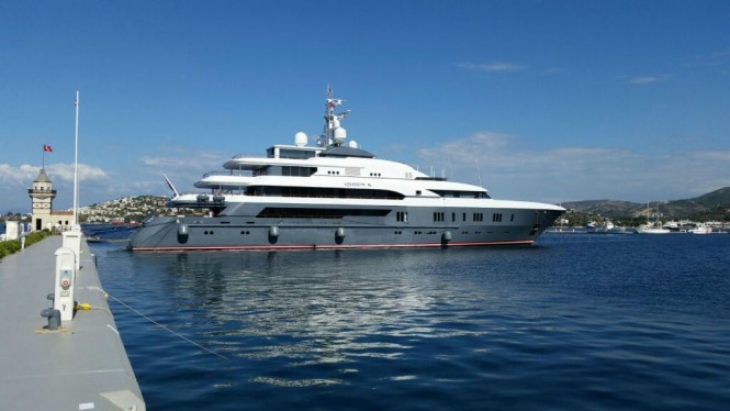Luxury motor yacht Queen K at Palmarina Bodrum
