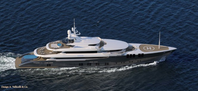 Luxury motor yacht ZENITH underway