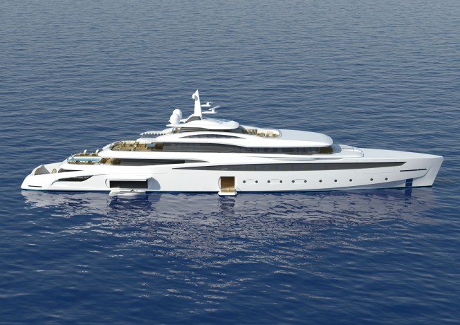 Luxury yacht A470 project - side view