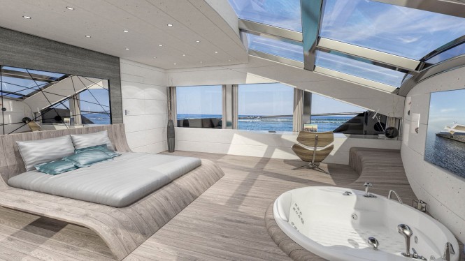 Luxury yacht AMNESIA concept - Master Cabin