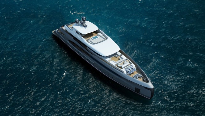 Luxury yacht HALIKARNAS concept from above