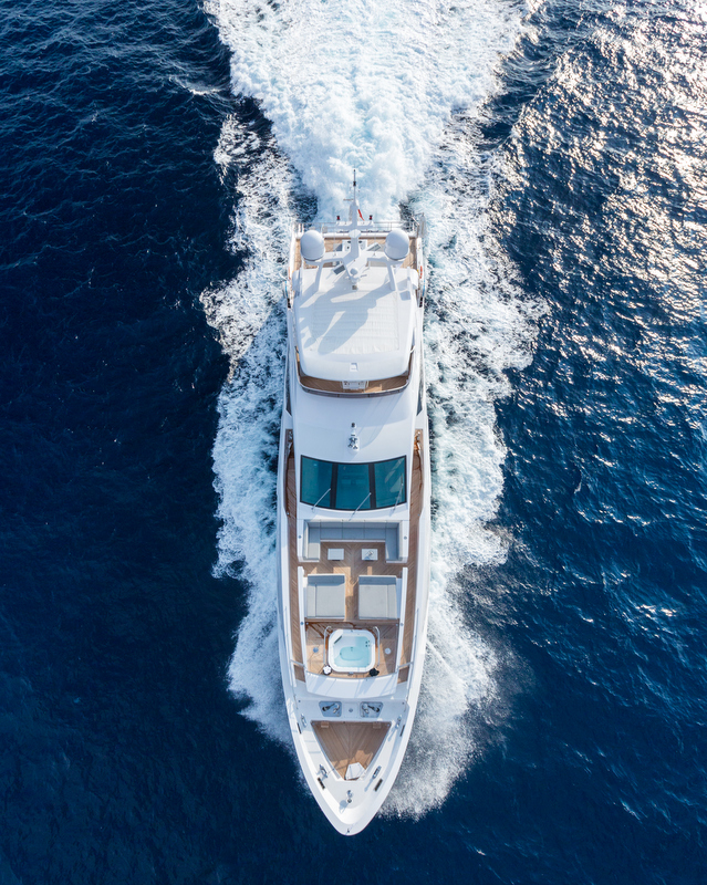 Luxury yacht IRON MAN from above - Photo credit Quin BISSET