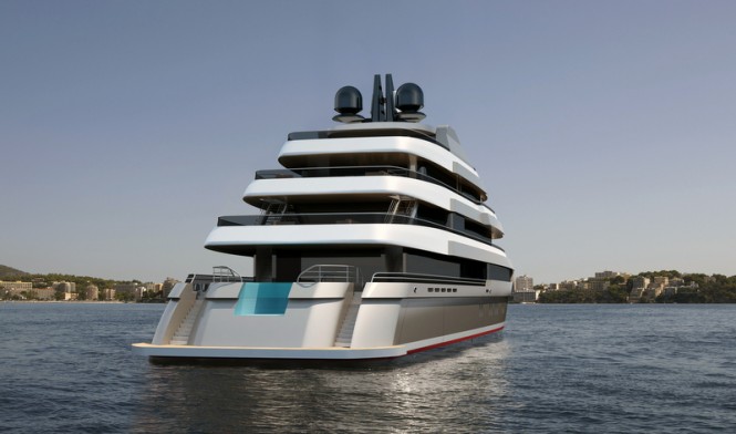 Motor yacht BERGAMA concept - aft view