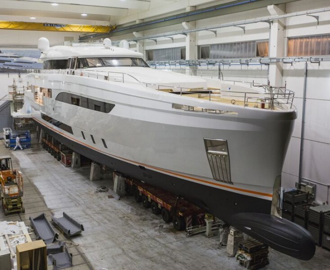 New WIDER 150 Yacht GENESI ready to leave her shed