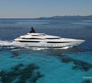 Latest renderings and photos of Mighty Columbus Oceanic 70 Superyacht in build at Palumbo Shipyard in Naples, Italy