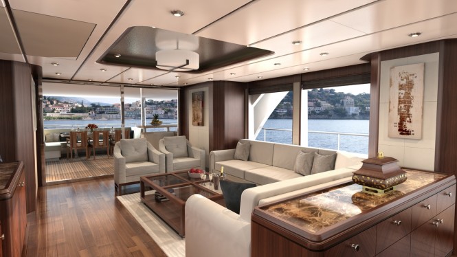 The 112' Tri-Level Yacht by Ocean Alexander - Saloon