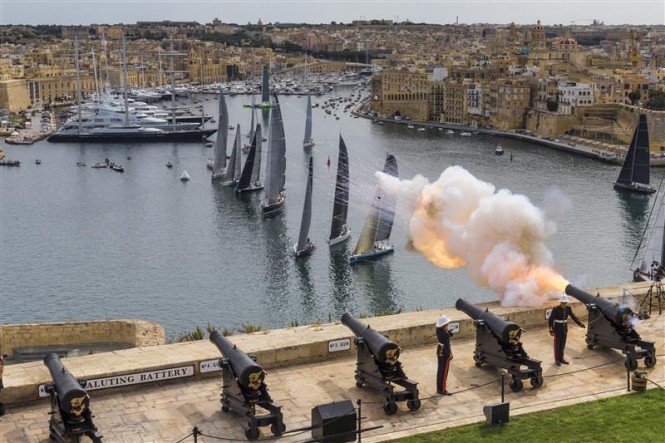 The Saluting Battery cannons mark the start of the Rolex Middle Sea Race - Photo by Rolex Carlo Borlenghi