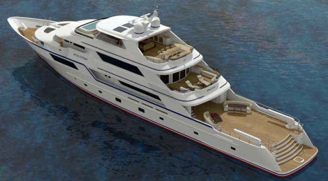 The charter yacht profile of the 50m superyacht EVOLUTION design 