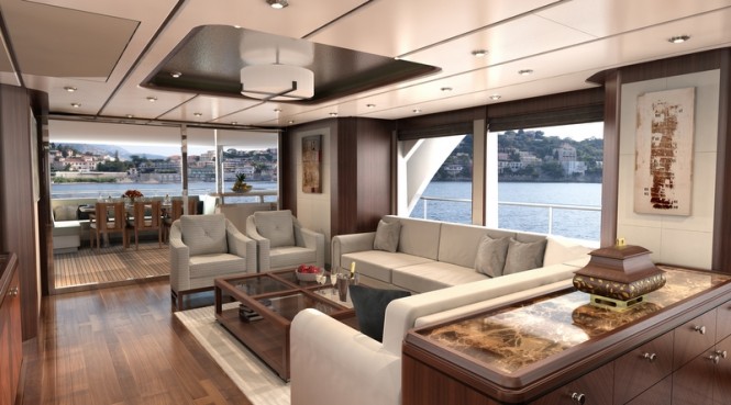 112' Ocean Alexander Tri-Level Yacht - Saloon
