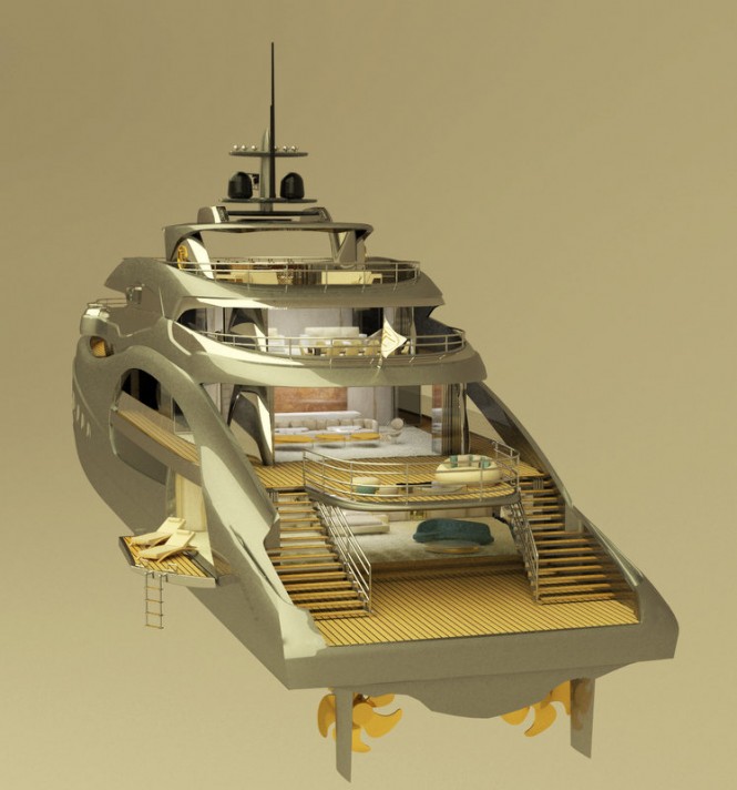 65m T. Fotiadis Luxury Yacht Concept - aft view