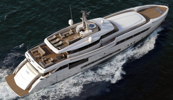 Luxury yacht GENESI from above