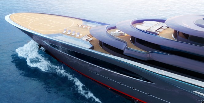 118m T. Fotiadis Super Yacht Concept - Bow
