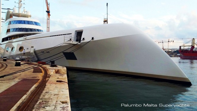 119m mega yacht A at Palumbo Malta