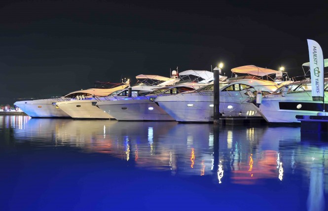 Gulf Craft's fleet of Luxury Yachts at last year's Qatar International Boat Show