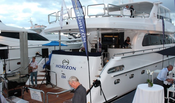 Horizon E84 Yacht on display at FLIBS 2015