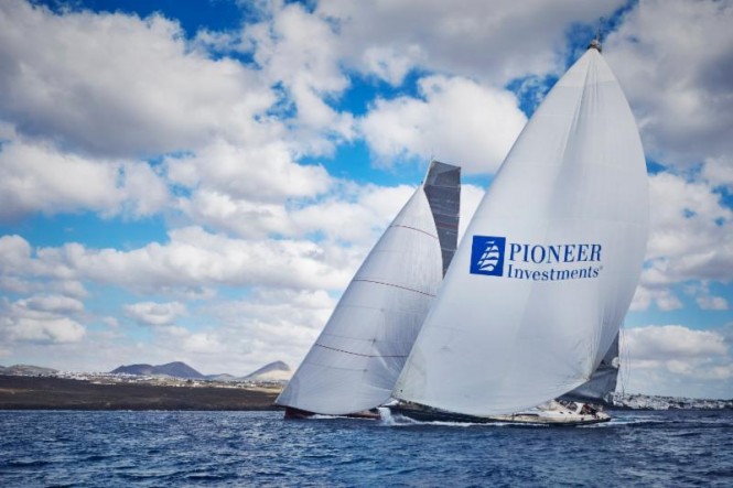 Jean-Paul Riviere's Finot 100 Yacht Nomad IV and the Southern Wind 94 Yacht Windfall enjoy a close battle at the start - Photo credit to RORC James Mitchell