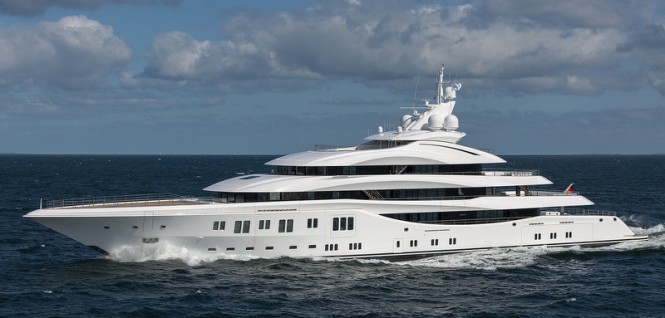 Luxury motor yacht LADY LARA (Project Orchid) by Lurssen under sea trials – Photo by Klaus Jordan