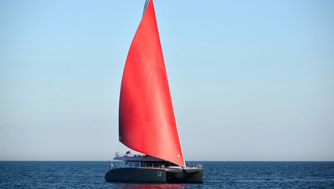 Luxury yacht LUCY Z under sail