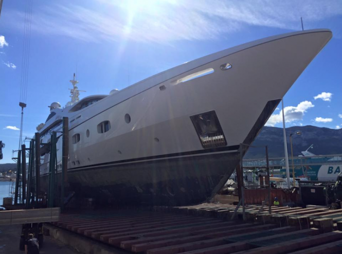 Luxury yacht TURQUOISE under refit