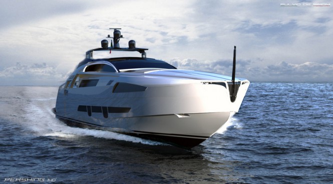 Pershing 140 superyacht - front view