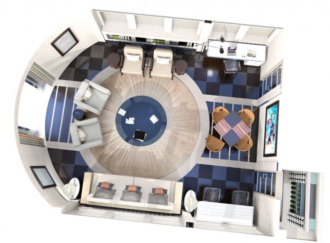 RUYA Yacht - Skylounge from above