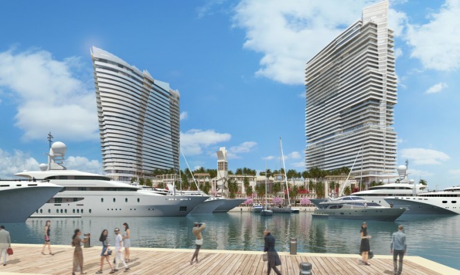 Rendering of The Deep Harbour at Island Gardens in the lovely Miami yacht vacation location