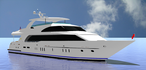 Rendering of new 116′ superyacht Renaissance by Hargrave Custom Yachts