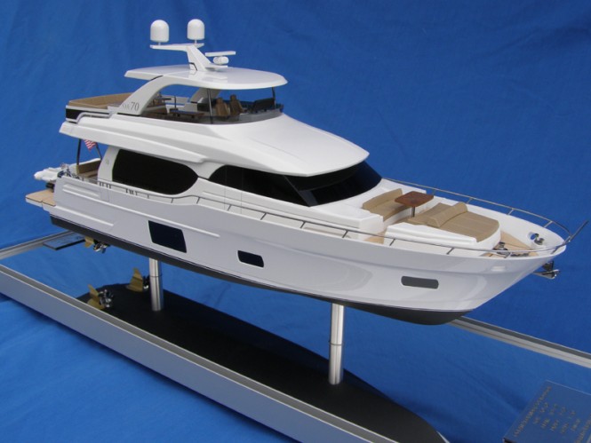 Scale model of NEW Ocean Alexander 70E Yacht by Brian Klassen Models
