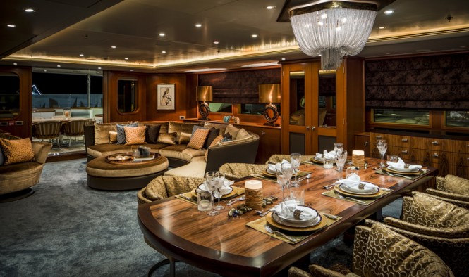 Super Yacht LADY INDIA - Dining - Photo by Peter Baas