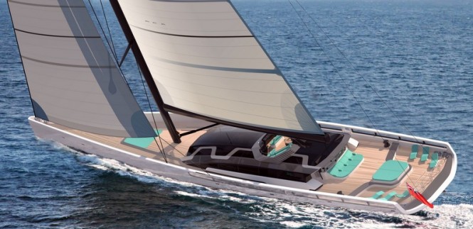 62m performance sloop - aft view