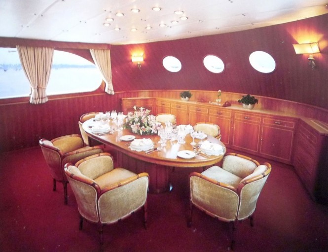 A and A Dining Room with seating for 8 guests - Image by Feadship Fanclub