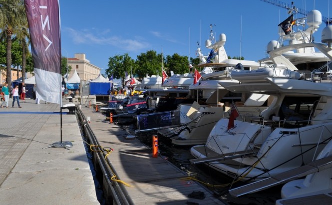 Luxury vessels by Azimut on display at the Palma Superyacht Show - Photo by Peter Franklin