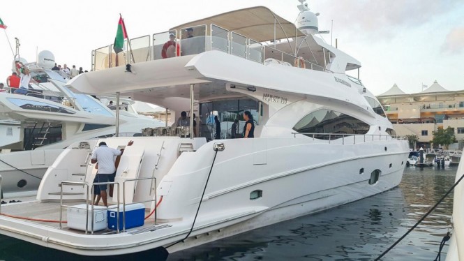 Majesty 101 Yacht Black Diamond at the Abu Dhabi Yas Marina
