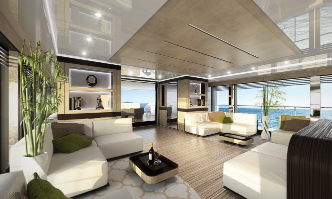 Wider 150 superyacht GENESI - Main Saloon