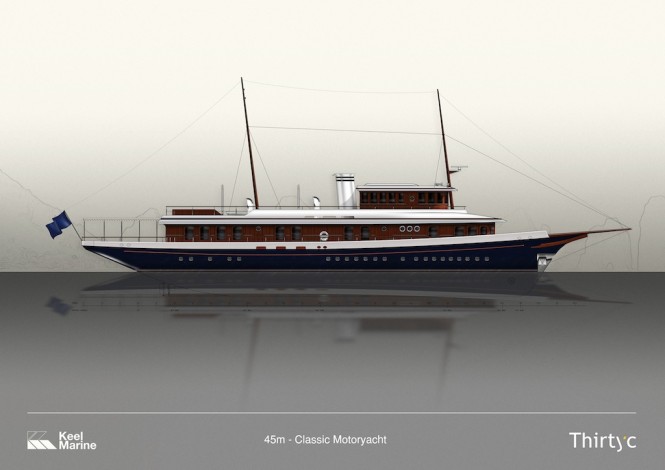 45m Classic Yacht - Image credit to ThirtyC