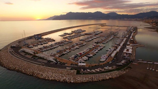 Aerial view of Marina d'Arechi