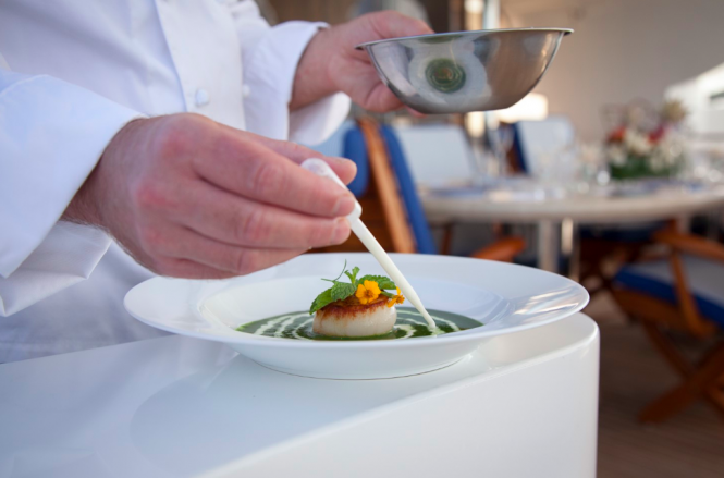 Culinary fair aboard a superyacht