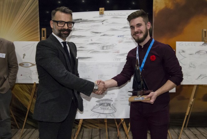 Dastinas Steponenas presented with the Superyacht UK Young Designer 2016 Award - Image credit to onEdition