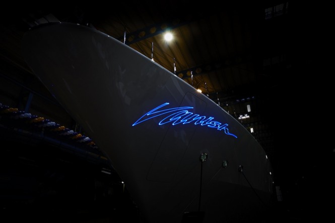 Vanish logo at night
