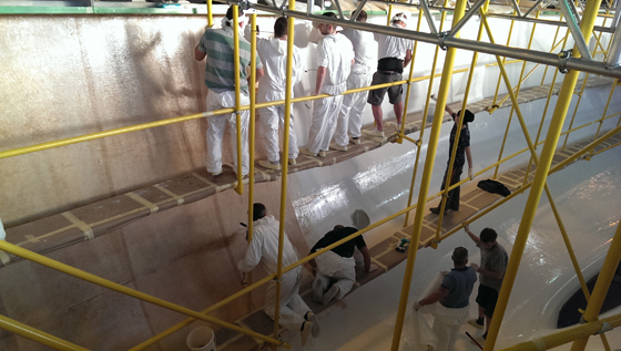 Works on Oyster 118-01 - Photo by Oyster Yachts