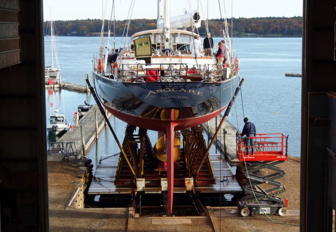 Re-launch of ASOLARE at Hodgdon Yacht Services