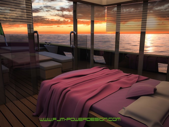 Convertible owner suite at sunset