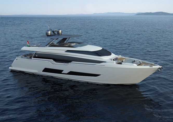 Ferretti Yachts 850 bow view