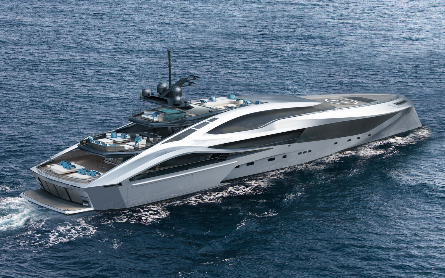 yacht with helicopter pad