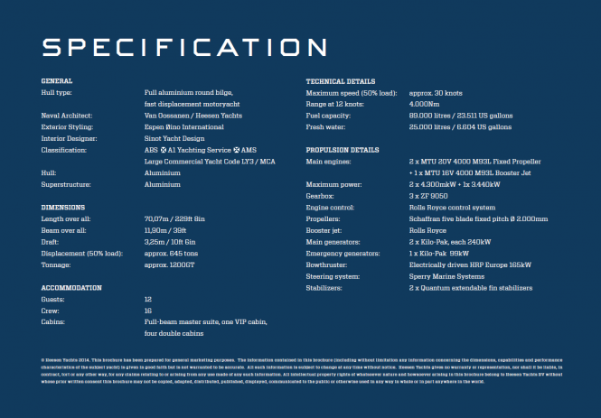 GALACTICA SUPER NOVA specs