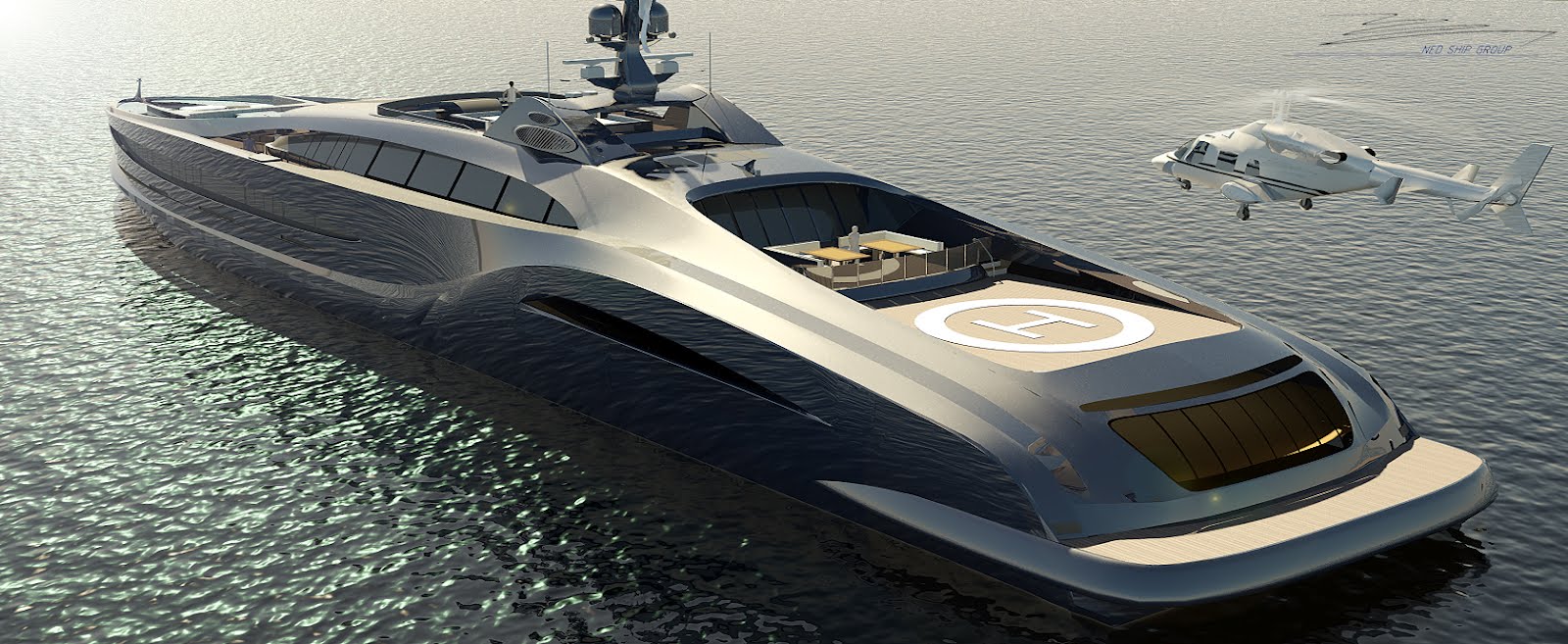 mega yachts with helicopters