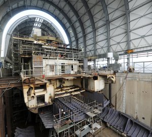 Ex Mega Yacht DELMA at Final Stages of Massive Conversion at Amico & Co